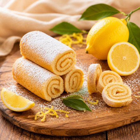 Рулет бисквитный c лимонной начинкой